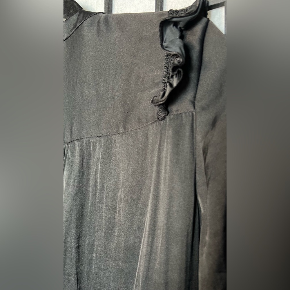 Express Silky Ruffled Shoulder Button Up - Picture 6 of 6